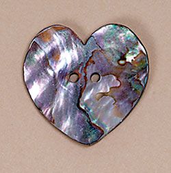 Two Hole Abalone Hearts