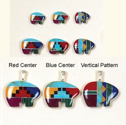 Inlaid Bear Pendants - Large Bear
