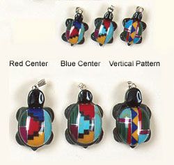 Inlaid Turtle Pendant - Large Size Bail