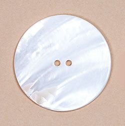 Two Hole White Shell Disc - 1 in.
