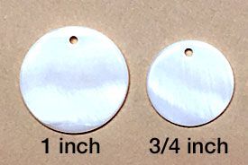 One Hole White Shell Disc - 1 inch